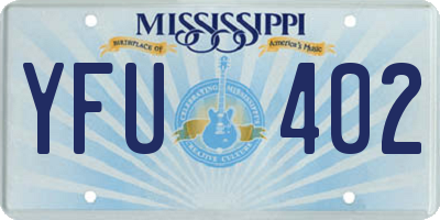 MS license plate YFU402