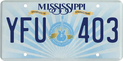 MS license plate YFU403