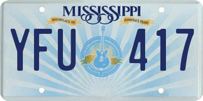 MS license plate YFU417