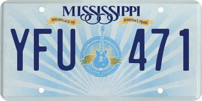 MS license plate YFU471