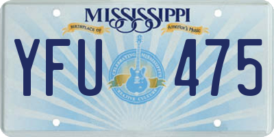 MS license plate YFU475