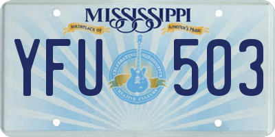 MS license plate YFU503
