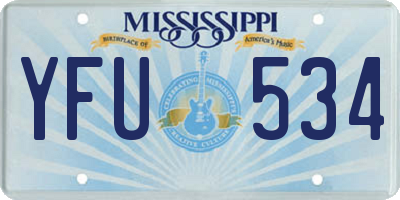 MS license plate YFU534