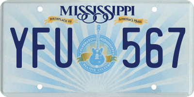 MS license plate YFU567
