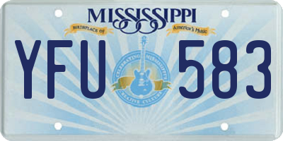 MS license plate YFU583