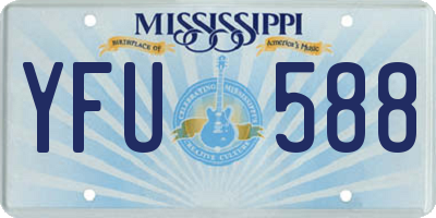 MS license plate YFU588