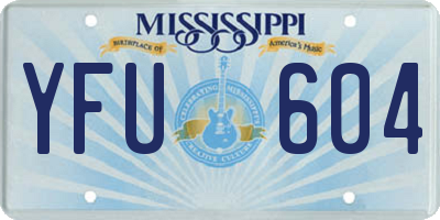 MS license plate YFU604
