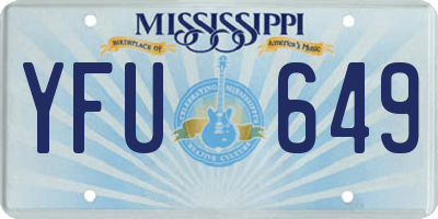 MS license plate YFU649