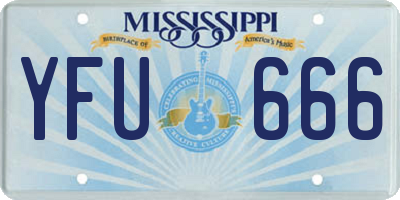 MS license plate YFU666