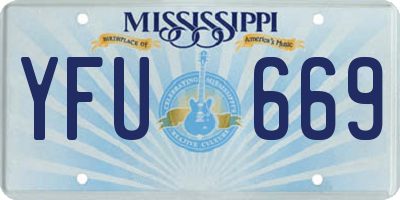 MS license plate YFU669