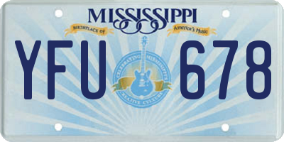 MS license plate YFU678