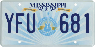 MS license plate YFU681