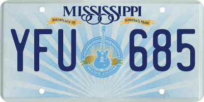 MS license plate YFU685