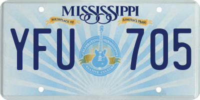 MS license plate YFU705