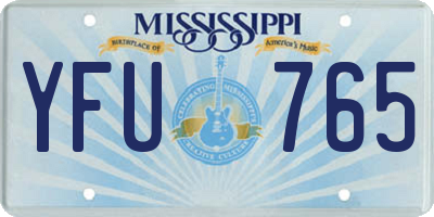 MS license plate YFU765