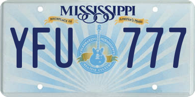MS license plate YFU777