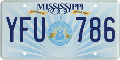 MS license plate YFU786