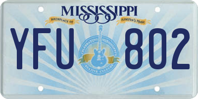 MS license plate YFU802