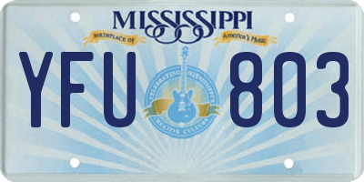 MS license plate YFU803