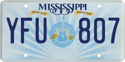 MS license plate YFU807