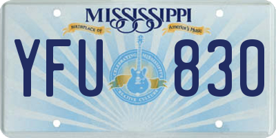 MS license plate YFU830
