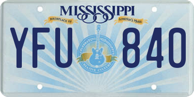 MS license plate YFU840