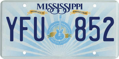 MS license plate YFU852