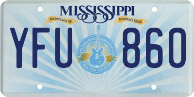 MS license plate YFU860
