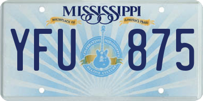 MS license plate YFU875