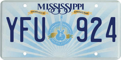 MS license plate YFU924