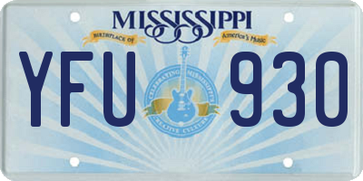 MS license plate YFU930