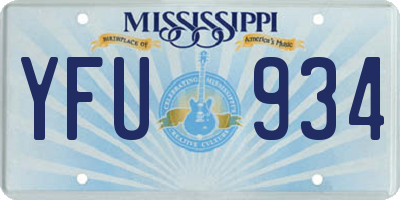 MS license plate YFU934