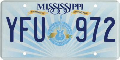 MS license plate YFU972