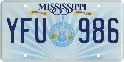 MS license plate YFU986