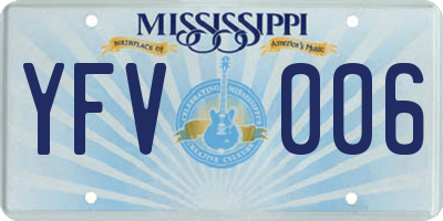 MS license plate YFV006