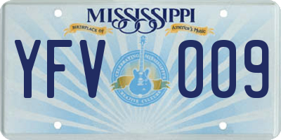 MS license plate YFV009
