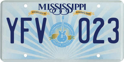 MS license plate YFV023