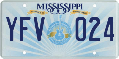 MS license plate YFV024