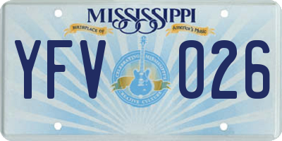 MS license plate YFV026