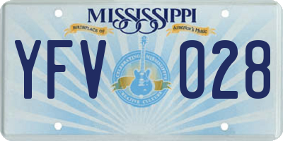 MS license plate YFV028