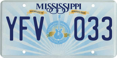 MS license plate YFV033