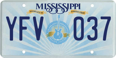 MS license plate YFV037