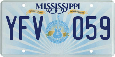 MS license plate YFV059