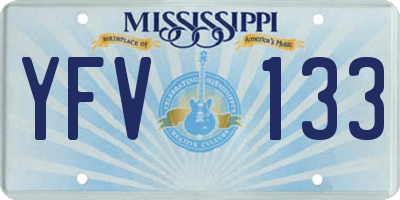 MS license plate YFV133