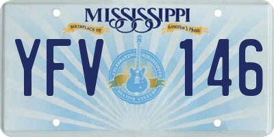 MS license plate YFV146