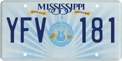 MS license plate YFV181