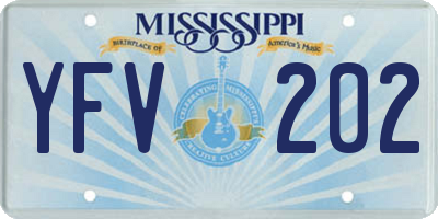 MS license plate YFV202