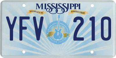 MS license plate YFV210