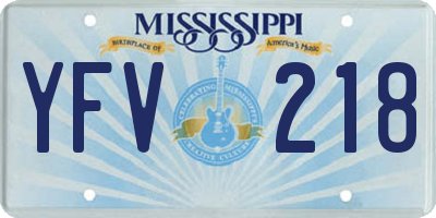 MS license plate YFV218