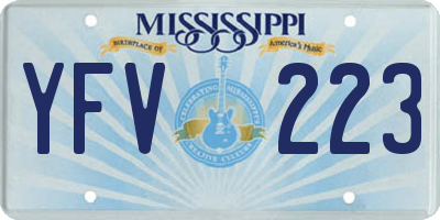 MS license plate YFV223